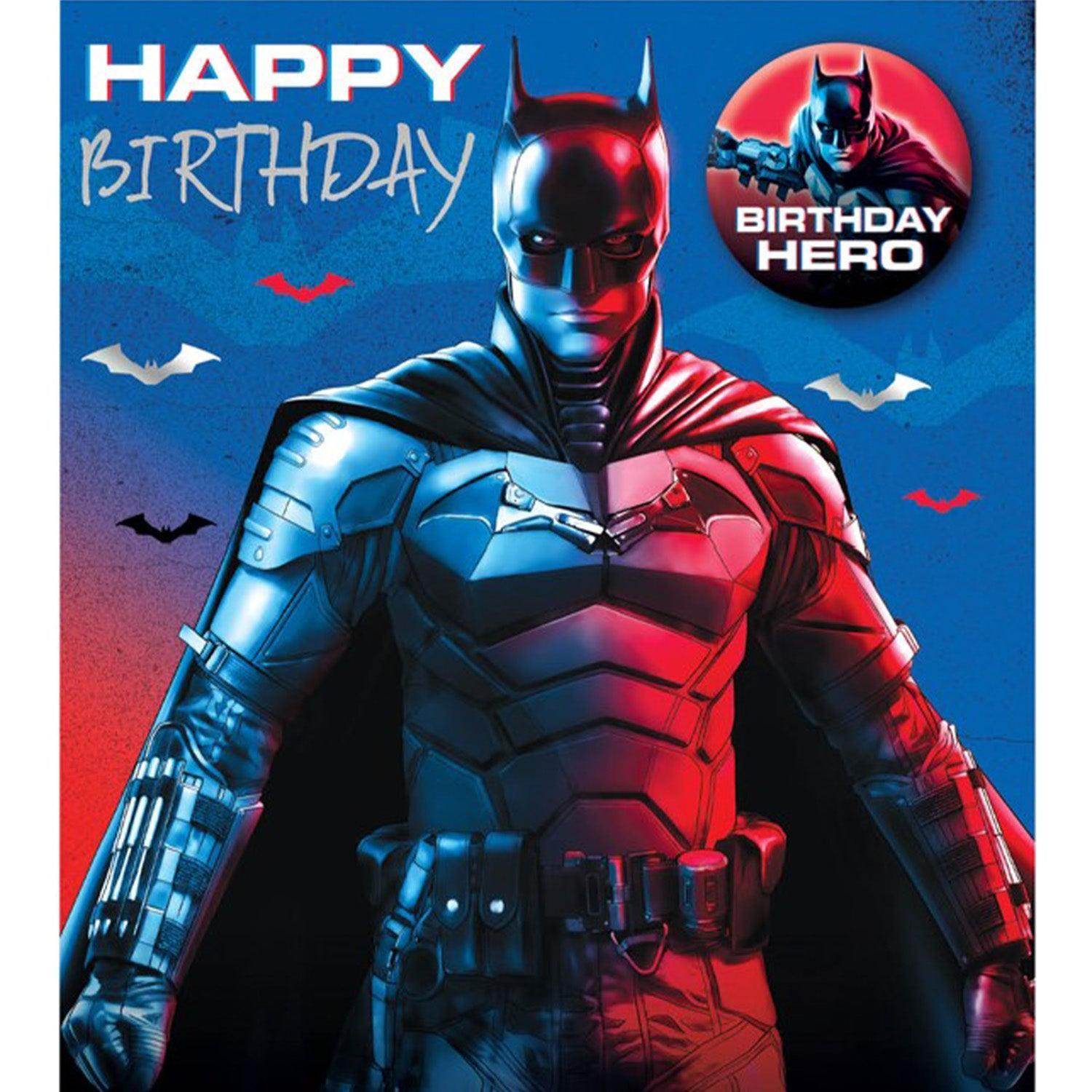 Batman Birthday Card With Badge, Officially Licensed Product – Danilo Promotions